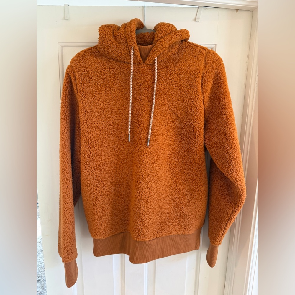 Athleta Burnt Orange Sherpa Hoodie Sz M